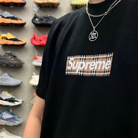 supreme burberry box logo tee stockx|supreme box t shirt.